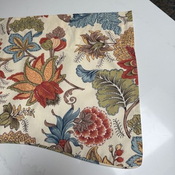 Floral Jacquard Valance Panels 2-Piece Set 102" Total Width Autumn Colors Rust - Picture 8 of 9